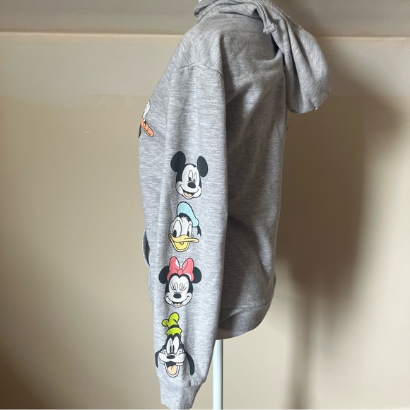 Disney Mickey Mouse & Pals Gray Fleece Hooded Sweatshirt size XS - Picture 3 of 7